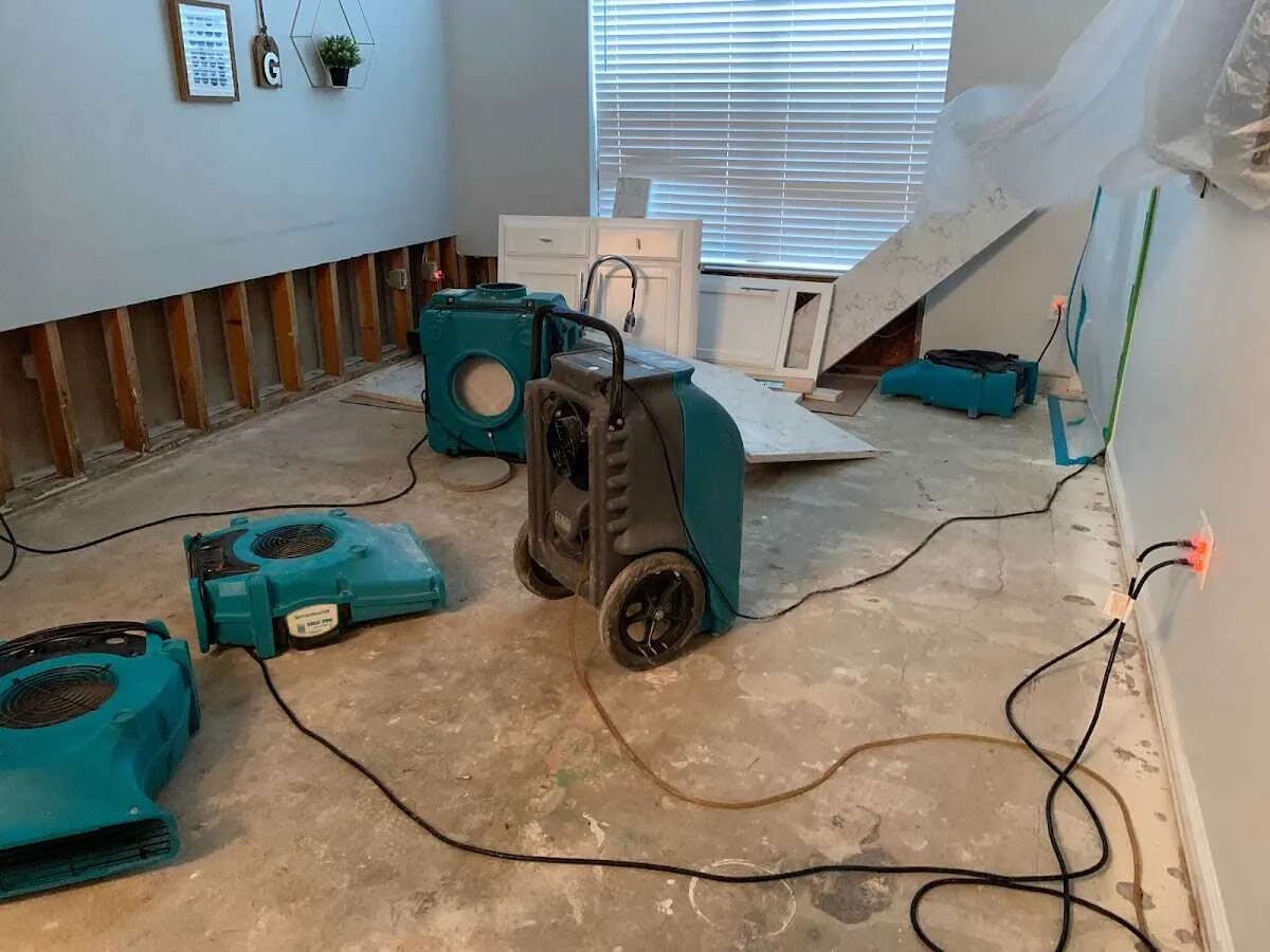 Dehumidifier in flood-cut room for Water Extraction & Removal in Hawaiian Gardens
